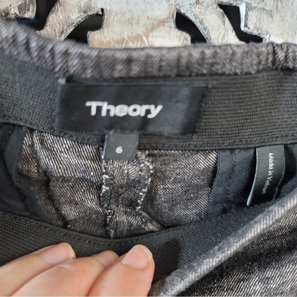 Theory Heather Grey Straightleg Ankle Pants with Pockets Womens Size 6 - Picture 4 of 14